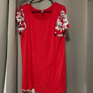 Red floral top